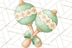 Baby Nursery Clipart PNG, Mint Cream Baby Shower Decor Product Image 5