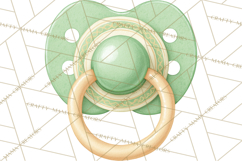 Baby Nursery Clipart PNG, Mint Cream Baby Shower Decor Product Image 2