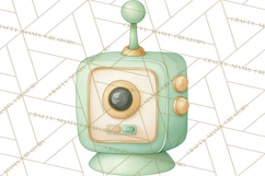 Baby Nursery Clipart PNG, Mint Cream Baby Shower Decor Product Image 5