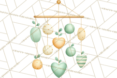 Baby Nursery Clipart PNG, Mint Cream Baby Shower Decor Product Image 3