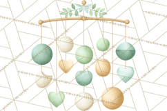 Baby Nursery Clipart PNG, Mint Cream Baby Shower Decor Product Image 4