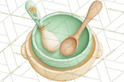 Baby Nursery Clipart PNG, Mint Cream Baby Shower Decor Product Image 3