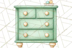 Baby Nursery Clipart PNG, Mint Cream Baby Shower Decor Product Image 2