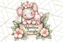 Valentine Jungle Animals PNG, Mini World, Cute Safari Hearts Product Image 4