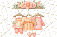 Baby Nursery Clipart PNG, Peach Coral Baby Shower Decor Product Image 3