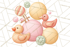 Baby Nursery Clipart PNG, Peach Coral Baby Shower Decor Product Image 4