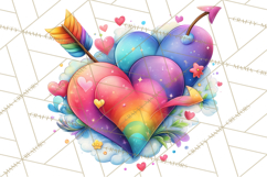 Swirling Valentine Hearts Continuous Line Art Pink Heart Product Image 3