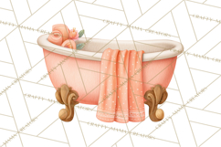 Baby Nursery Clipart PNG, Peach Coral Baby Shower Decor Product Image 4