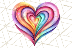 Swirling Valentine Hearts Continuous Line Art Pink Heart Product Image 4