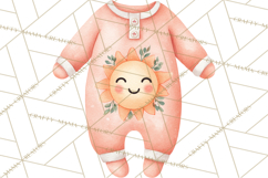 Baby Nursery Clipart PNG, Peach Coral Baby Shower Decor Product Image 4