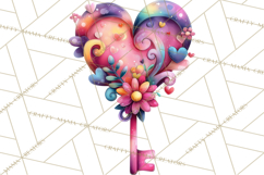 Swirling Valentine Hearts Continuous Line Art Pink Heart Product Image 5