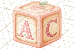 Baby Nursery Clipart PNG, Peach Coral Baby Shower Decor Product Image 2