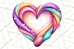 Swirling Valentine Hearts Continuous Line Art Pink Heart Product Image 3