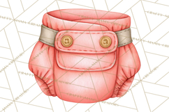 Baby Nursery Clipart PNG, Peach Coral Baby Shower Decor Product Image 4