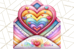 Swirling Valentine Hearts Continuous Line Art Pink Heart Product Image 2