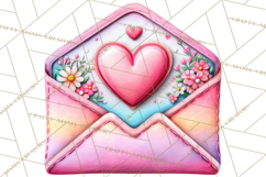 Swirling Valentine Hearts Continuous Line Art Pink Heart Product Image 2