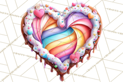 Swirling Valentine Hearts Continuous Line Art Pink Heart Product Image 4