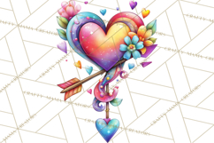 Swirling Valentine Hearts Continuous Line Art Pink Heart Product Image 5