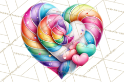 Swirling Valentine Hearts Continuous Line Art Pink Heart Product Image 2