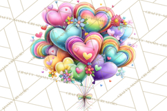 Swirling Valentine Hearts Continuous Line Art Pink Heart Product Image 3