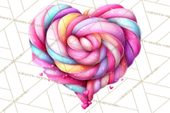 Swirling Valentine Hearts Continuous Line Art Pink Heart Product Image 2