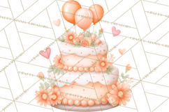 Baby Nursery Clipart PNG, Peach Coral Baby Shower Decor Product Image 2