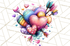 Swirling Valentine Hearts Continuous Line Art Pink Heart Product Image 2