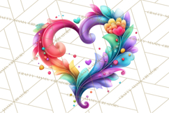 Swirling Valentine Hearts Continuous Line Art Pink Heart Product Image 3