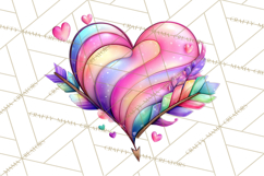 Swirling Valentine Hearts Continuous Line Art Pink Heart Product Image 4