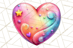 Swirling Valentine Hearts Continuous Line Art Pink Heart Product Image 5