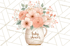 Baby Nursery Clipart PNG, Peach Coral Baby Shower Decor Product Image 5