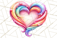 Swirling Valentine Hearts Continuous Line Art Pink Heart Product Image 2