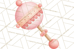 Baby Nursery Clipart PNG, Peach Coral Baby Shower Decor Product Image 3