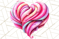 Swirling Valentine Hearts Continuous Line Art Pink Heart Product Image 4