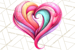 Swirling Valentine Hearts Continuous Line Art Pink Heart Product Image 5