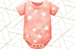 Baby Nursery Clipart PNG, Peach Coral Baby Shower Decor Product Image 5