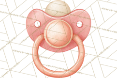 Baby Nursery Clipart PNG, Peach Coral Baby Shower Decor Product Image 2