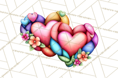 Swirling Valentine Hearts Continuous Line Art Pink Heart Product Image 3