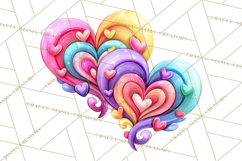 Swirling Valentine Hearts Continuous Line Art Pink Heart Product Image 4