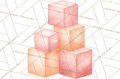 Baby Nursery Clipart PNG, Peach Coral Baby Shower Decor Product Image 3