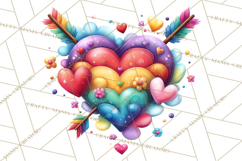 Swirling Valentine Hearts Continuous Line Art Pink Heart Product Image 3