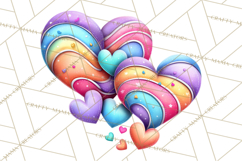 Swirling Valentine Hearts Continuous Line Art Pink Heart Product Image 5