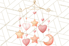 Baby Nursery Clipart PNG, Peach Coral Baby Shower Decor Product Image 5