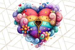 Swirling Valentine Hearts Continuous Line Art Pink Heart Product Image 2