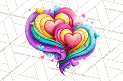 Swirling Valentine Hearts Continuous Line Art Pink Heart Product Image 4