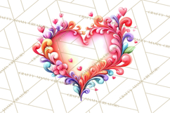 Swirling Valentine Hearts Continuous Line Art Pink Heart Product Image 5