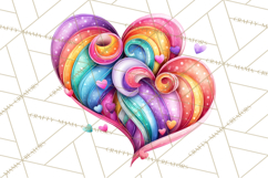 Swirling Valentine Hearts Continuous Line Art Pink Heart Product Image 2