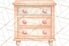 Baby Nursery Clipart PNG, Peach Coral Baby Shower Decor Product Image 3