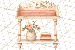 Baby Nursery Clipart PNG, Peach Coral Baby Shower Decor Product Image 4