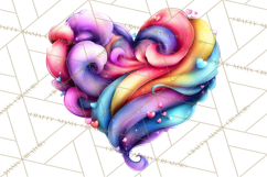 Swirling Valentine Hearts Continuous Line Art Pink Heart Product Image 4